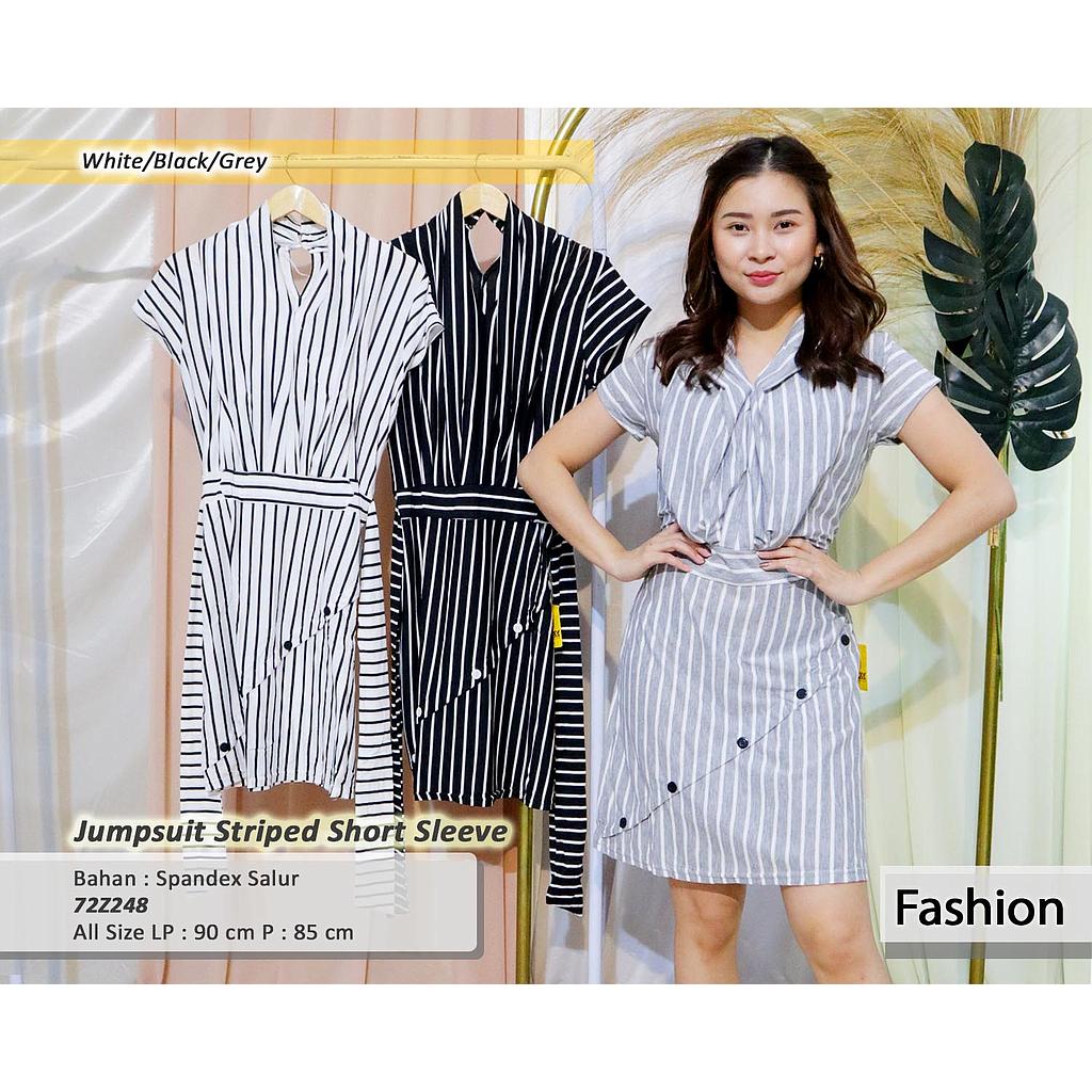 Jumpsuit striped short sleeve