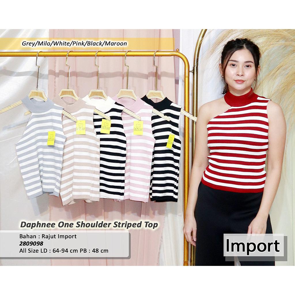 Daphnee One shoulder striped Top