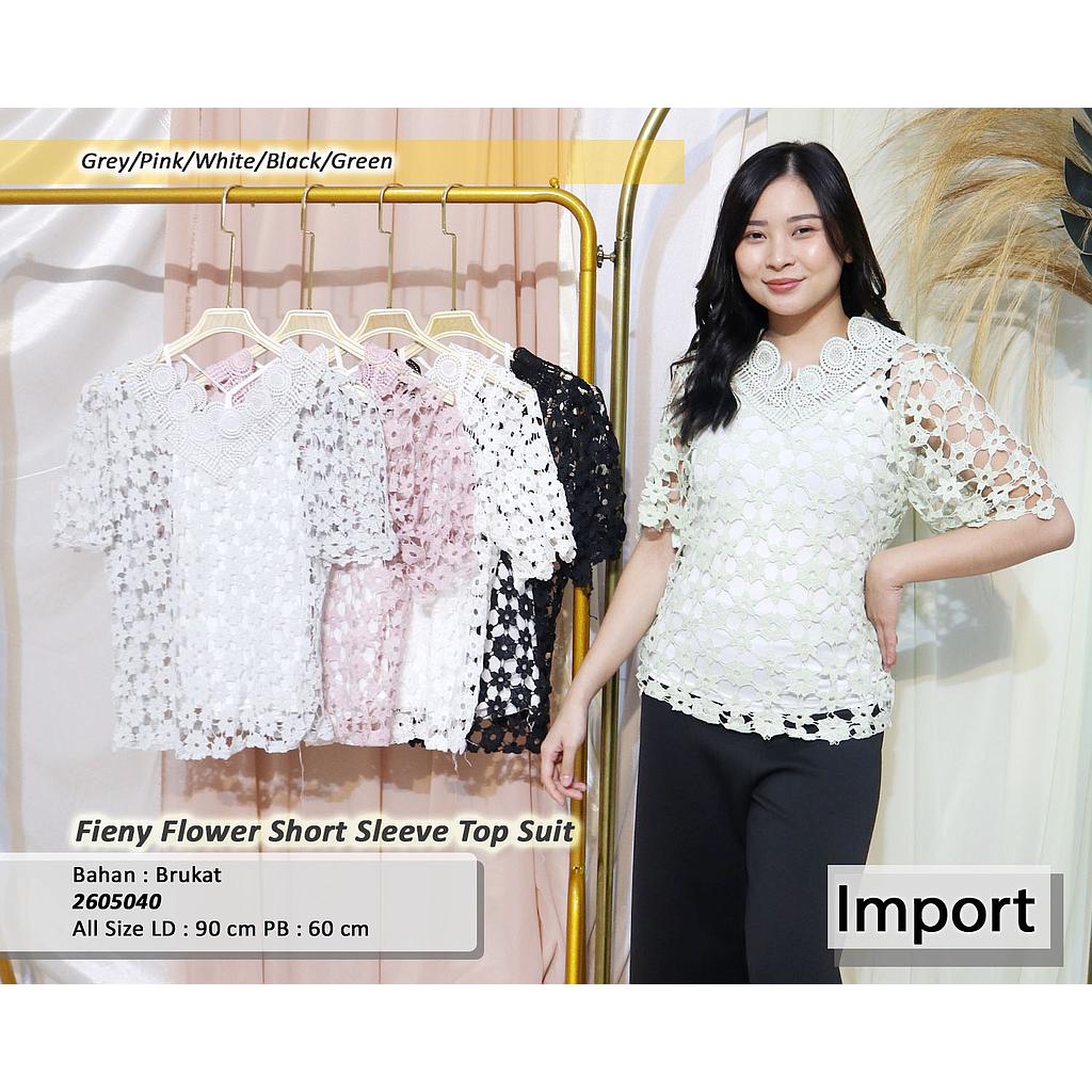 Fieny Flower short sleeve top suit