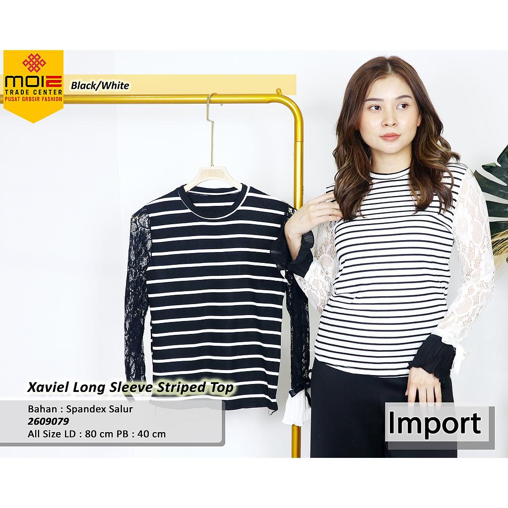 Xaviel long sleeve striped Top