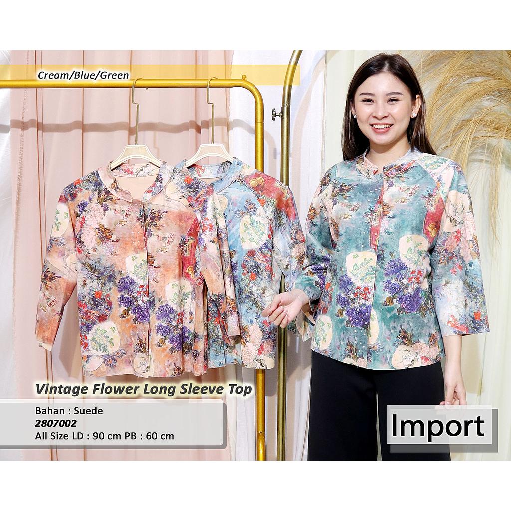 Vintage Flower Long Sleeve Top