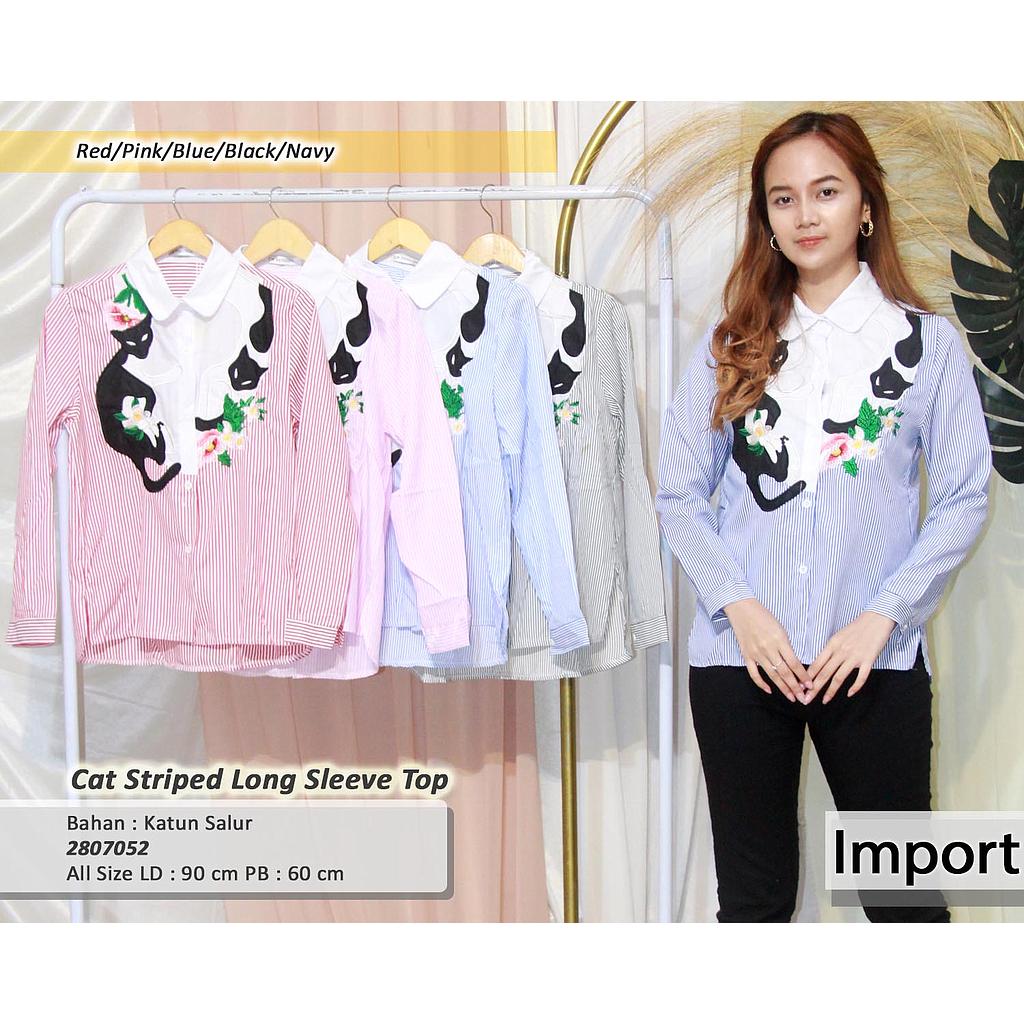 Cat striped Long sleeve Top