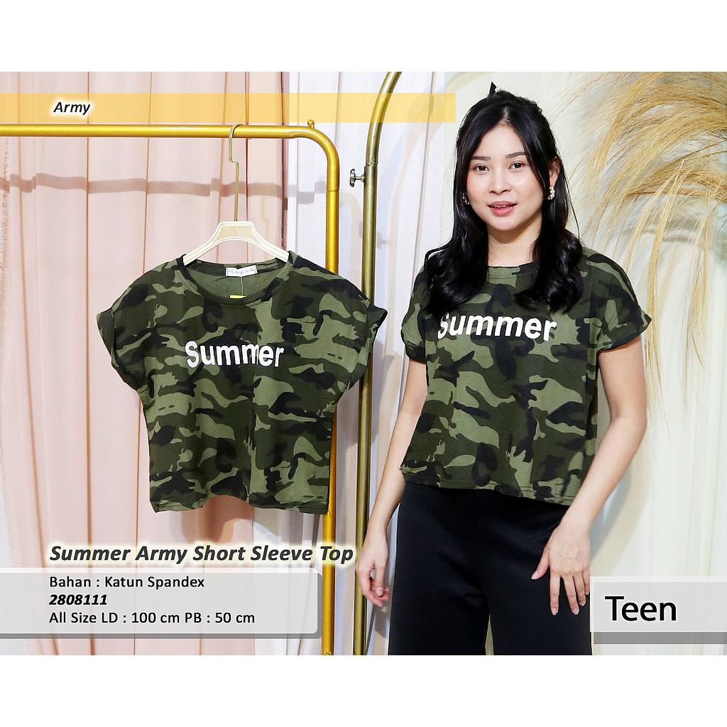 Summer Army short sleeve top