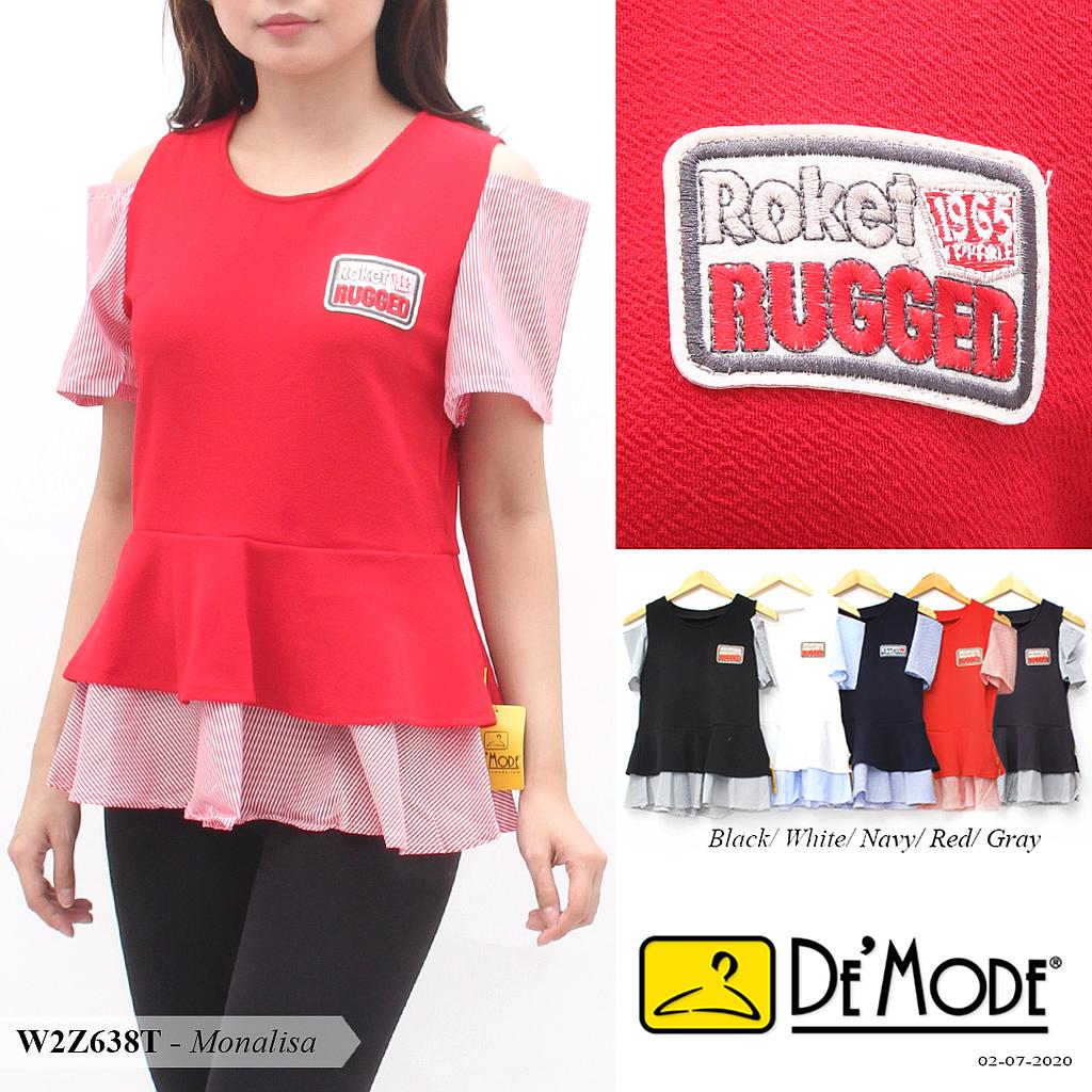BLOUSE PEPLUM KOMBINASI