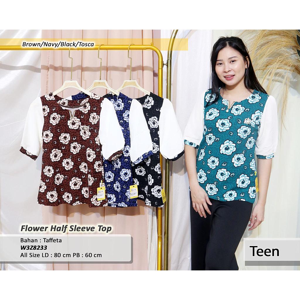 FLOWER HALF SLEEVE  TOP