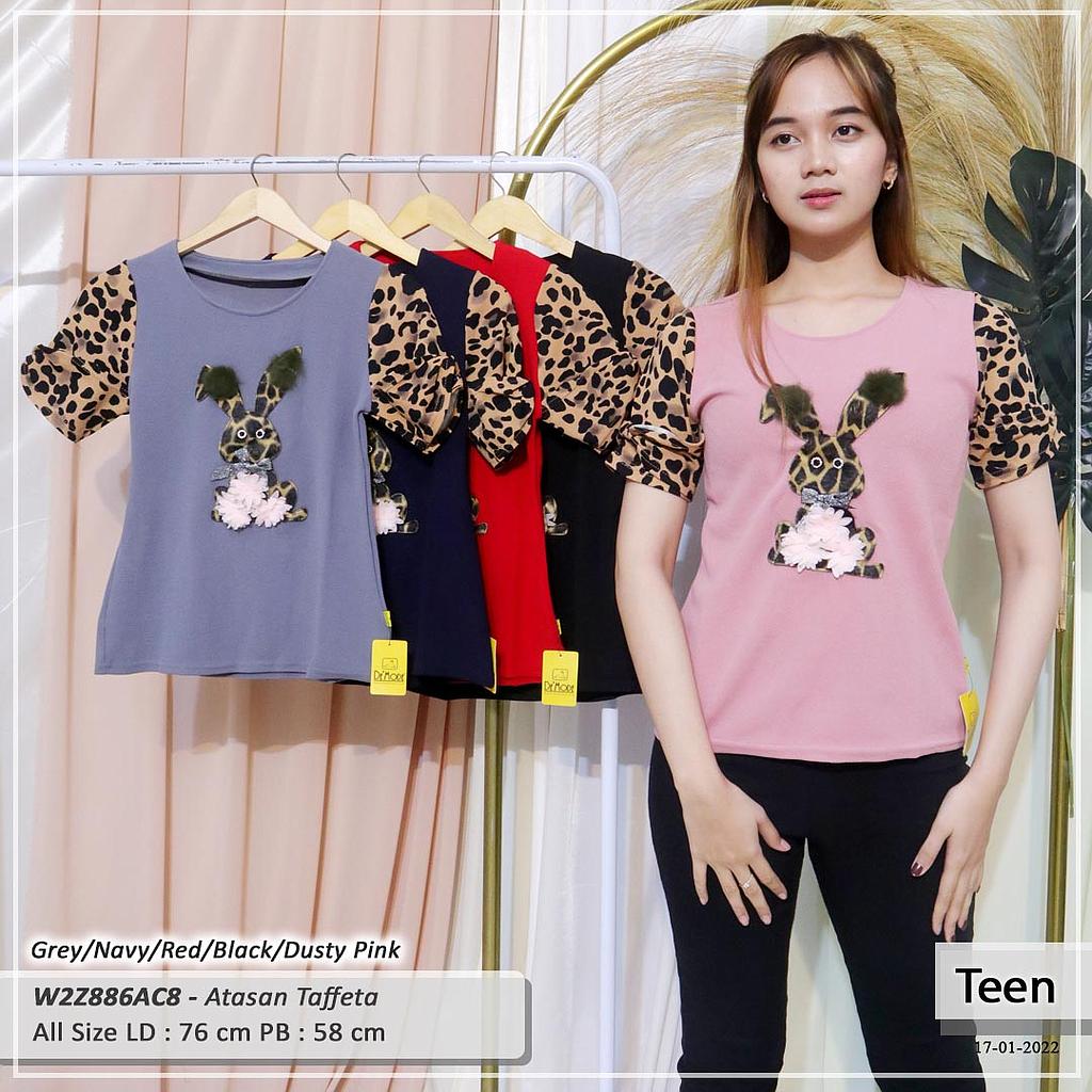 DIANA BLOUSE TANGAN PITA+AP KELINCI