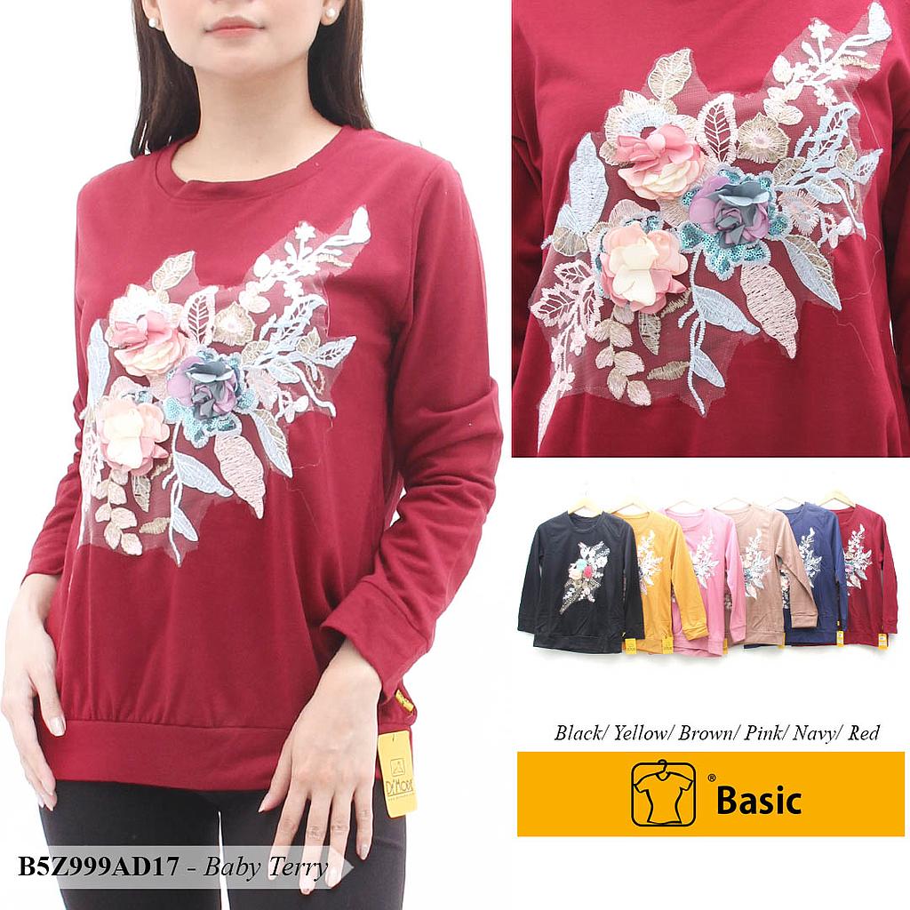 DAMIAN BLOUSE SWEATER + APLIKASI BUNGA
