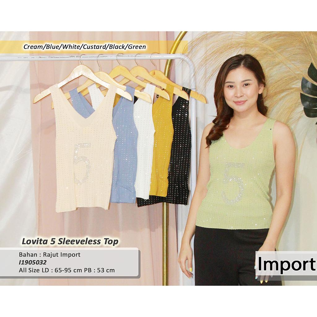 Five sleeveless V neck top