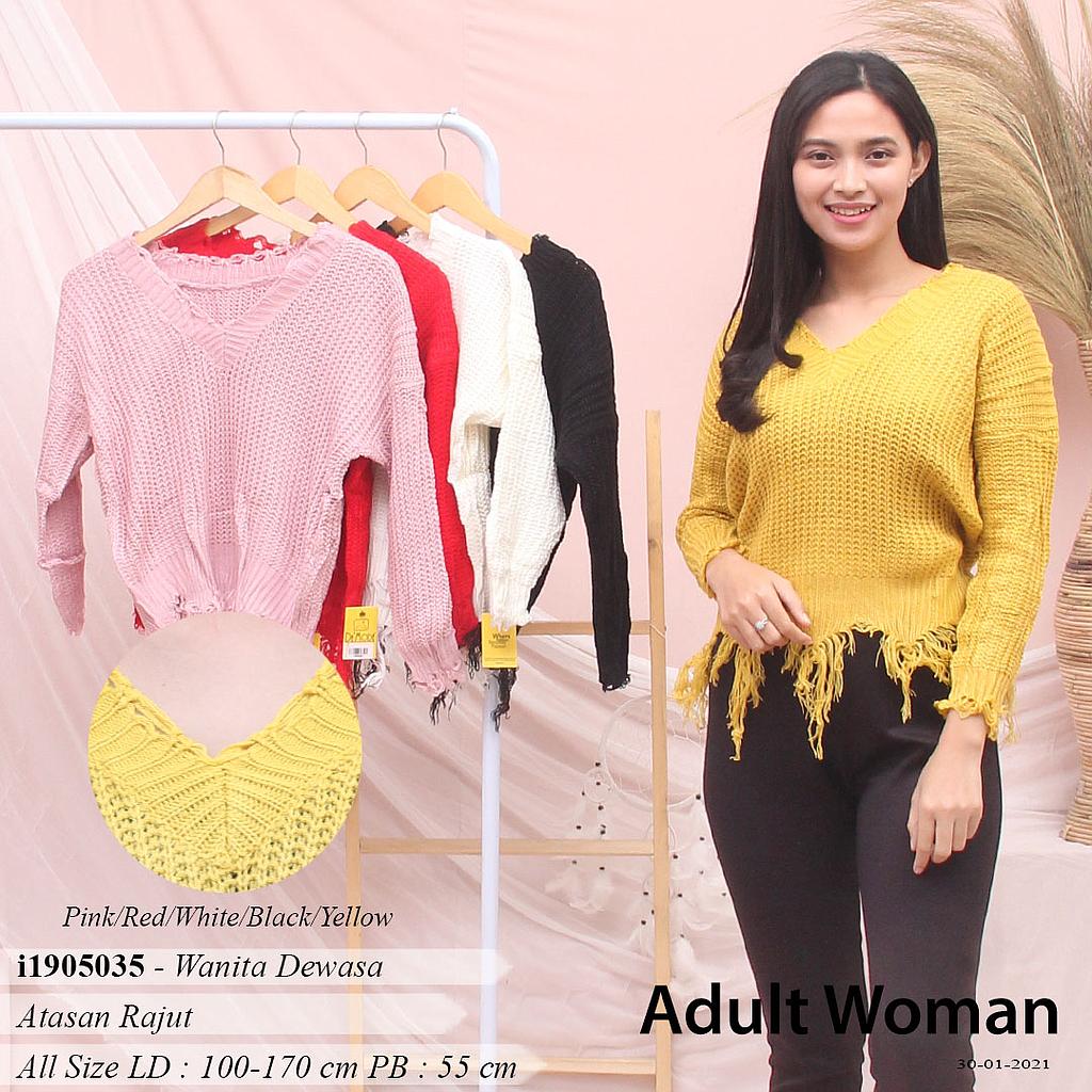 YQH-MS0507 Ratty atasan rajut sweater ujung rawis