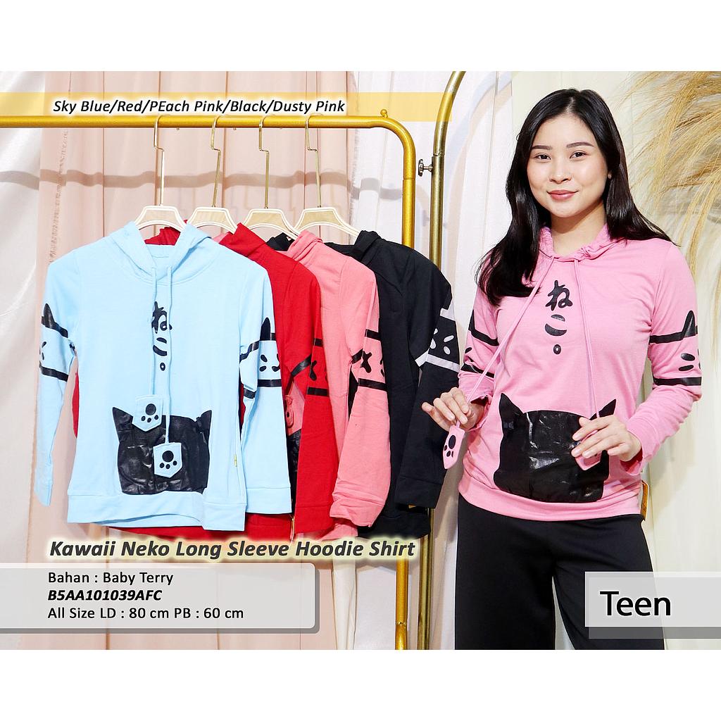 Kawai Neko Long sleeve Hoodie Shirt