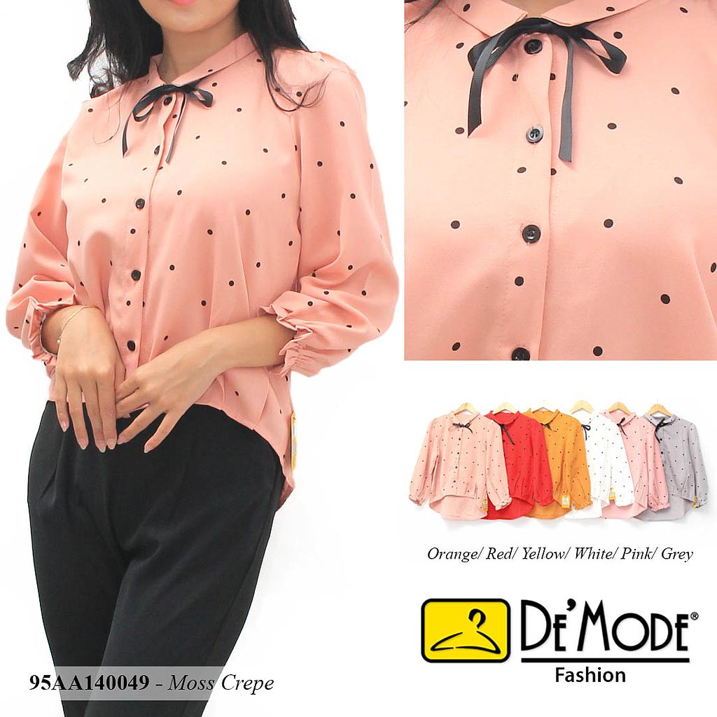 PRICELA KEMEJA LENGAN PANJANG KERUT + FP POLKADOT
