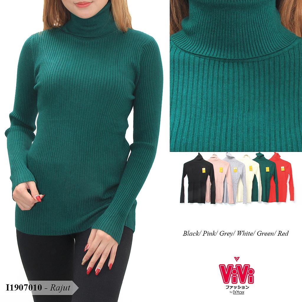 WYJ-MS306 Reni atasan rajut turtle neck tangan panjang
