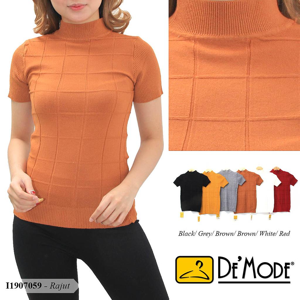 YQH-MS200 Belly atasan rajut tekstur tangan pendek