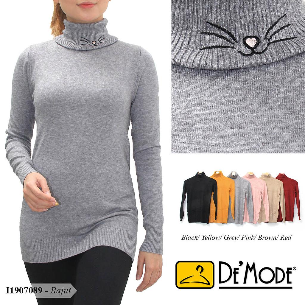 YQH-MS61-1 Catty atasan rajut turtle neck bordir