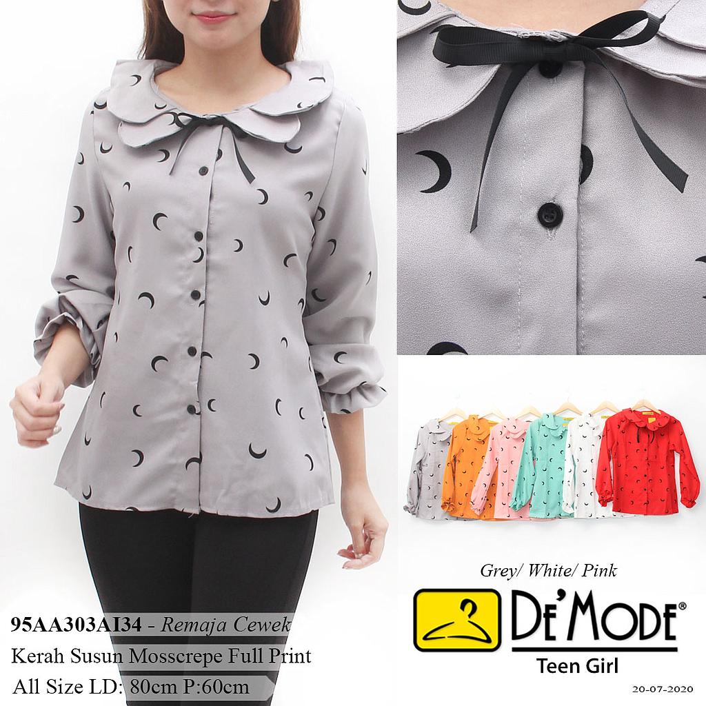 VERRA ATASAN KEMEJA KERAH DOUBLE + SABLON BULAN SABIT
