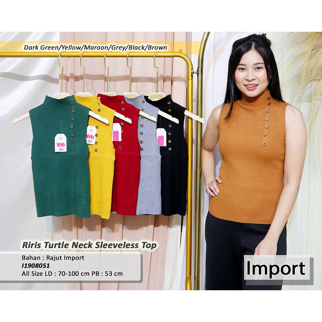 riris turtle neck sleeveles top