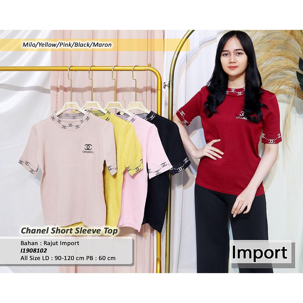 LJL-MS1002 BUR. atasan rajut tangan pendek