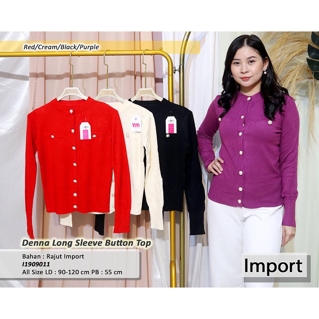 Dena long sleeve button top