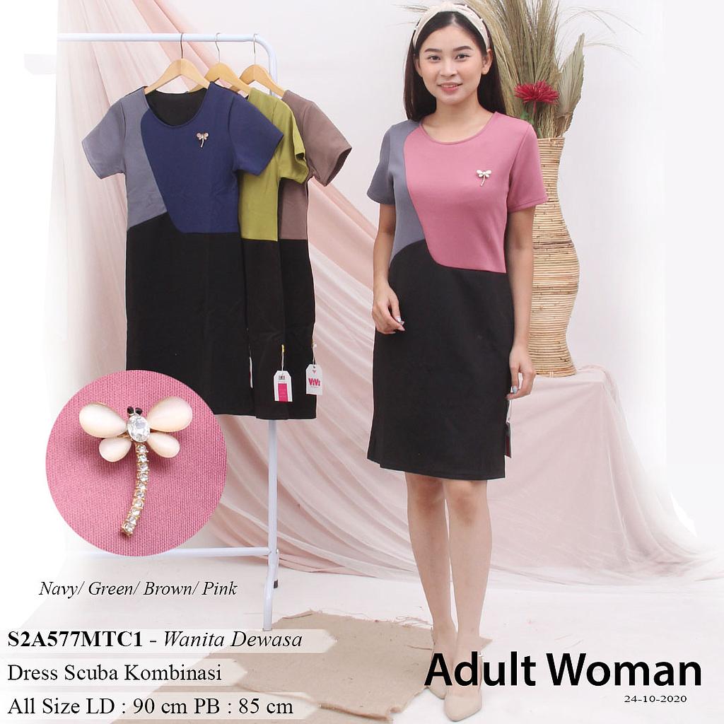 CHRISSY DRESS KOMBINASI COLOR BLOCK