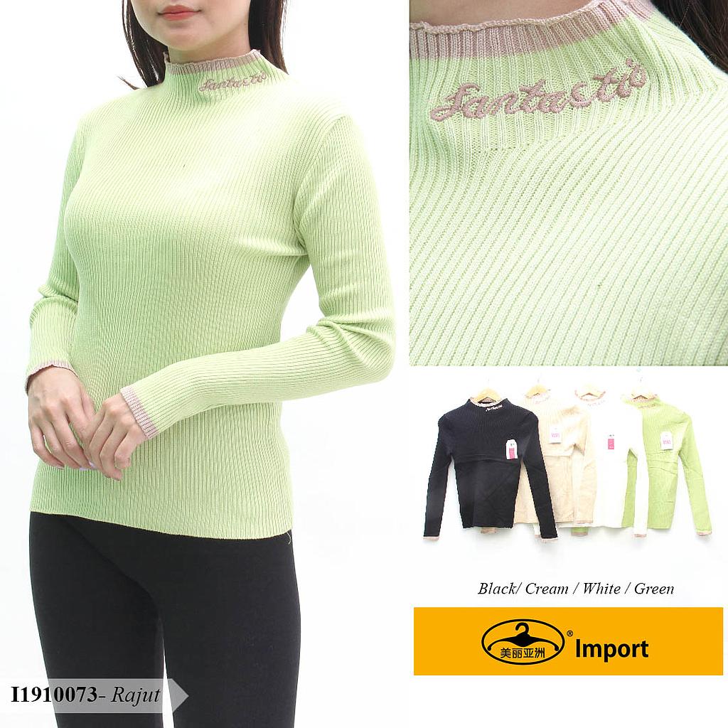 YQH-MS6908 Fantastic  atasan rajut bordir leher