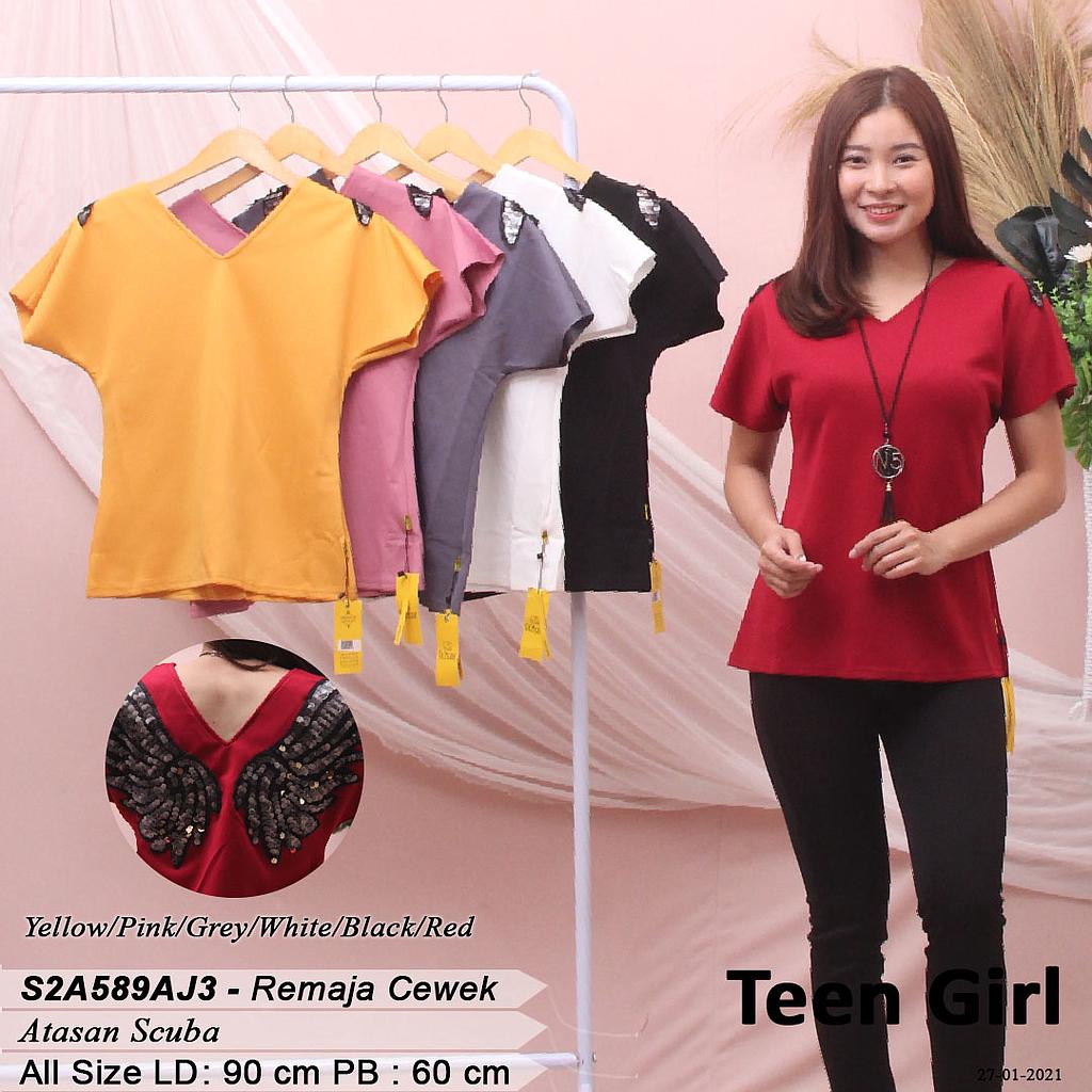 ANGIE ATASAN LEHER V + APLIKASI SAYAP + KALUNG
