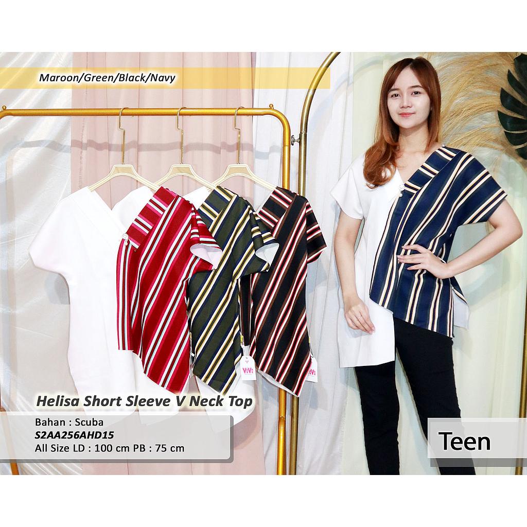 Helisa short sleeve V Neck Top