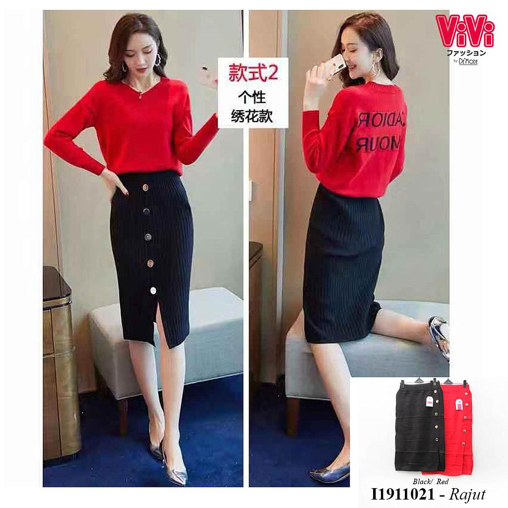 YQH-MS9801 Herra rok rajut span tulip kancing