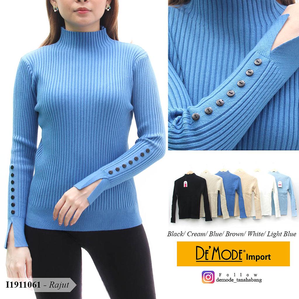 YQH-MS298 Lusy atasan rajut turtleneck variasi kancing
