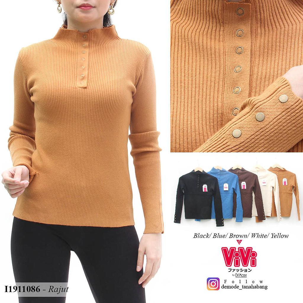 YQH-MS6215 Tika atasan rajut variasi kancing