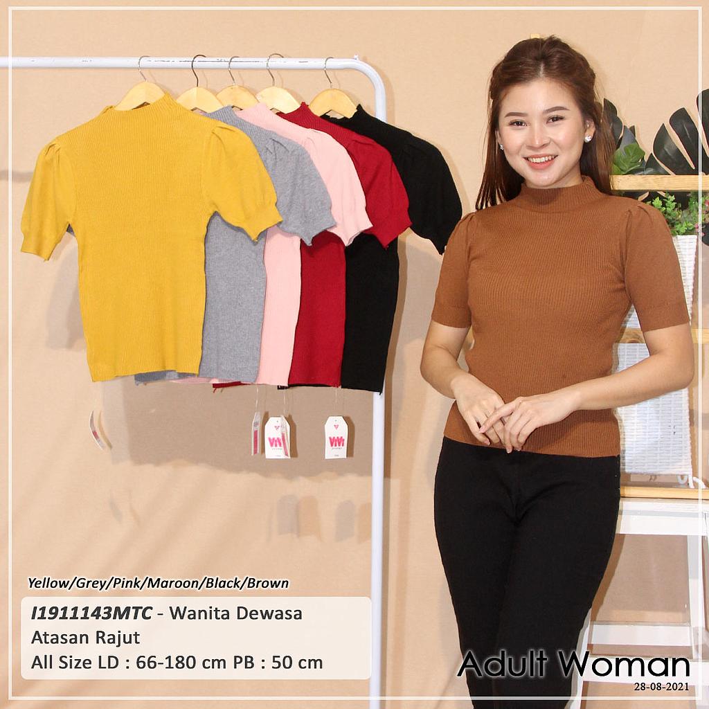YQH-MS394 Nero atasan rajut lengan puff