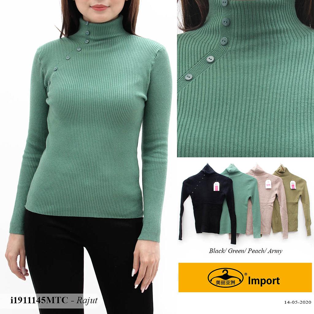 YQH-MS6107 Fenna atasan rajut turtleneck variasi kancing