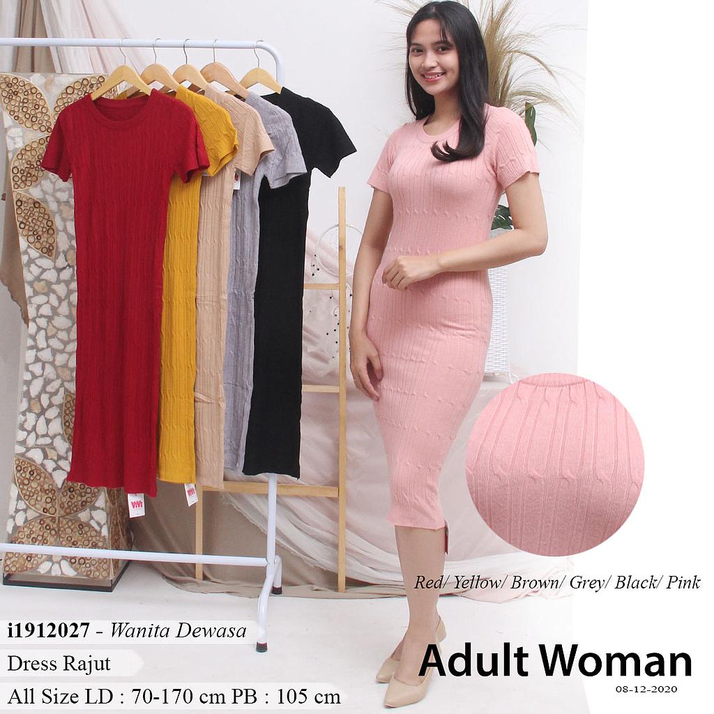 YQH-MS508A-1 Catlyn dress rajut tangan pendek