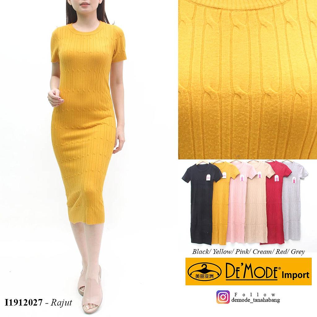 YQH-MS508A-1 Catlyn dress rajut tangan pendek