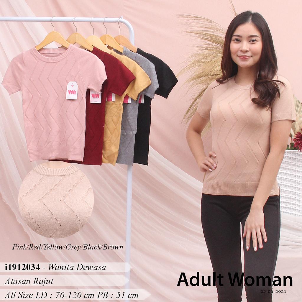 YQH-MS321-1 Sara atasan rajut tangan pendek