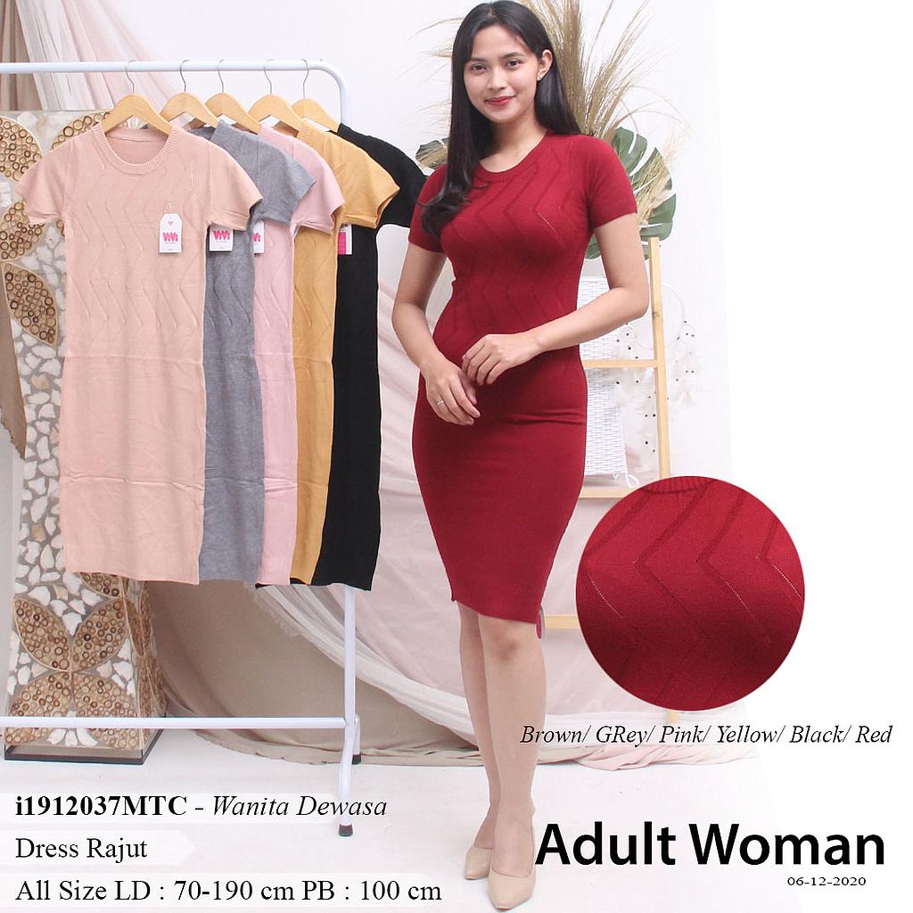 YQH-MS321A-1 Sara dress rajut tangan pendek