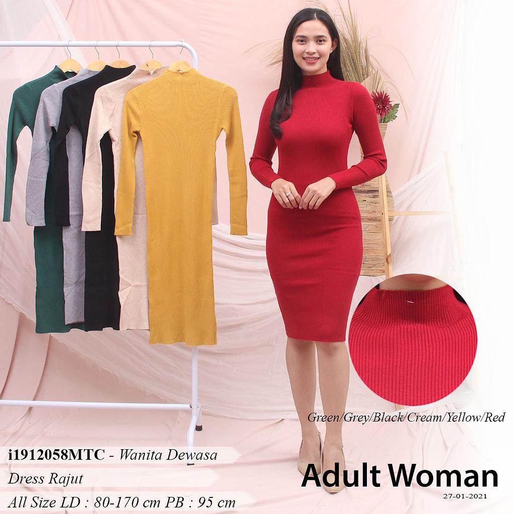 YQH-MS392A-2 Minna dress rajut tangan panjang turtleneck