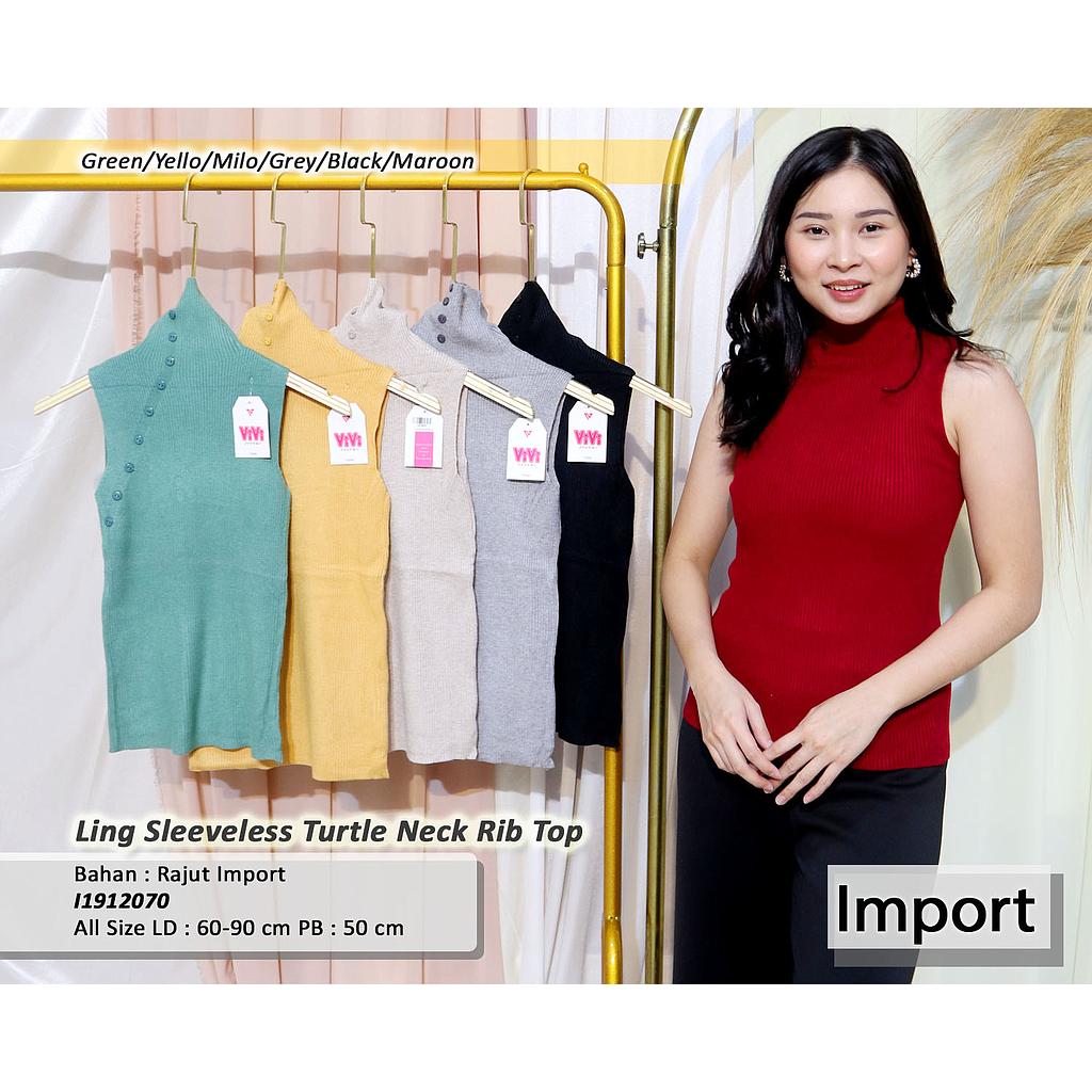 Ling sleeveless turtle neck rib top