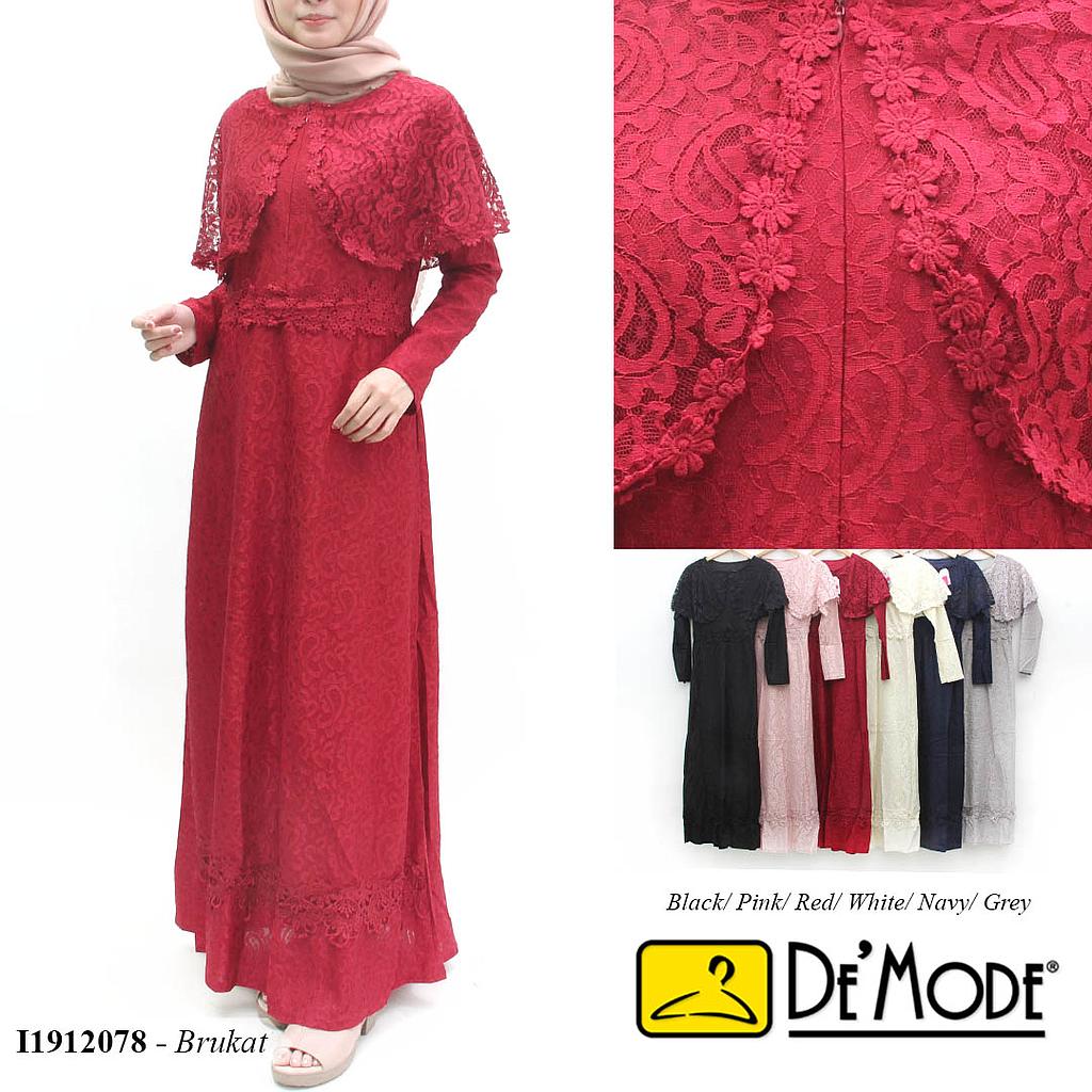 ZHH-MS18161 Shopia dress brukat kep zipper depan