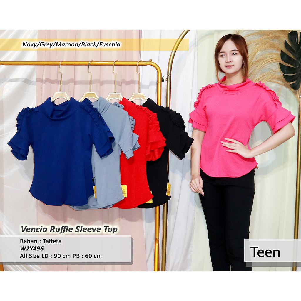 Vencia Ruffle sleeve top