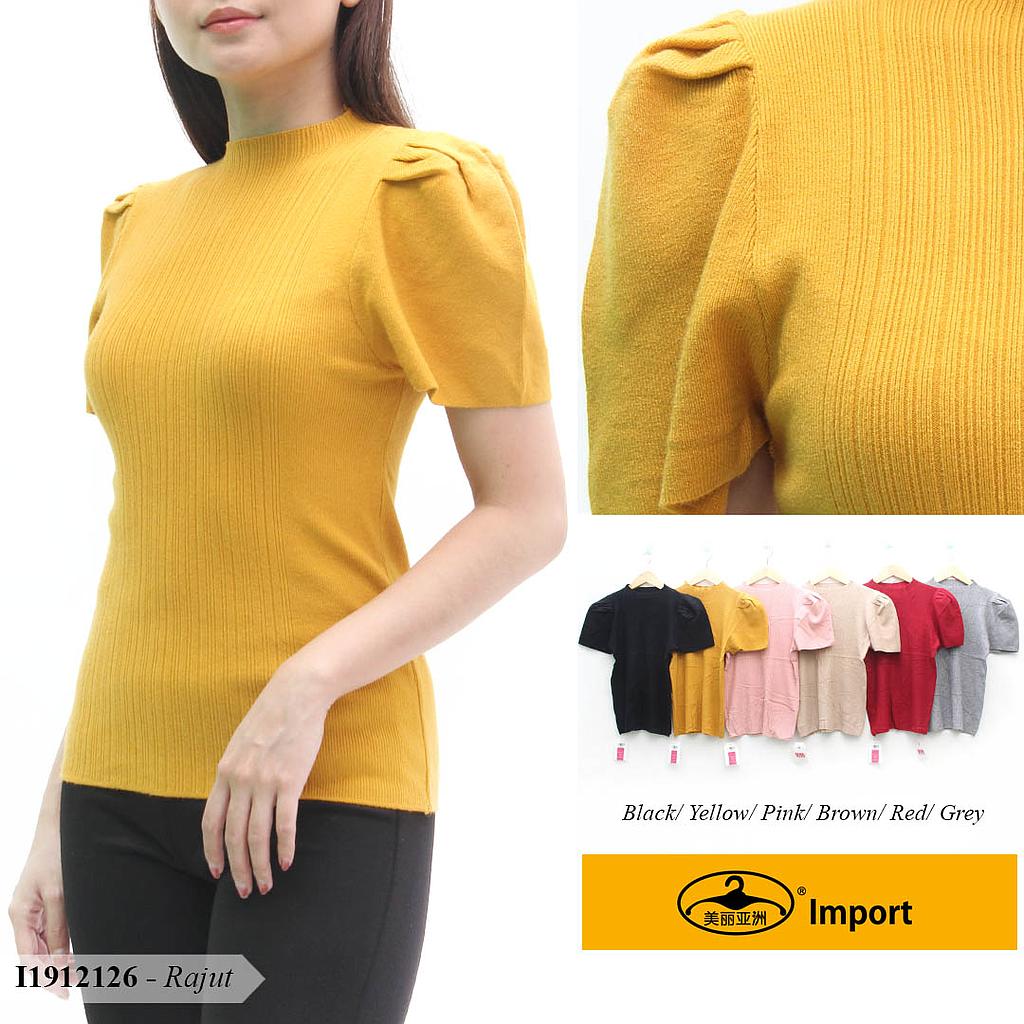 YQH-MS1262-1 Dara atasan rajut  lengan puff