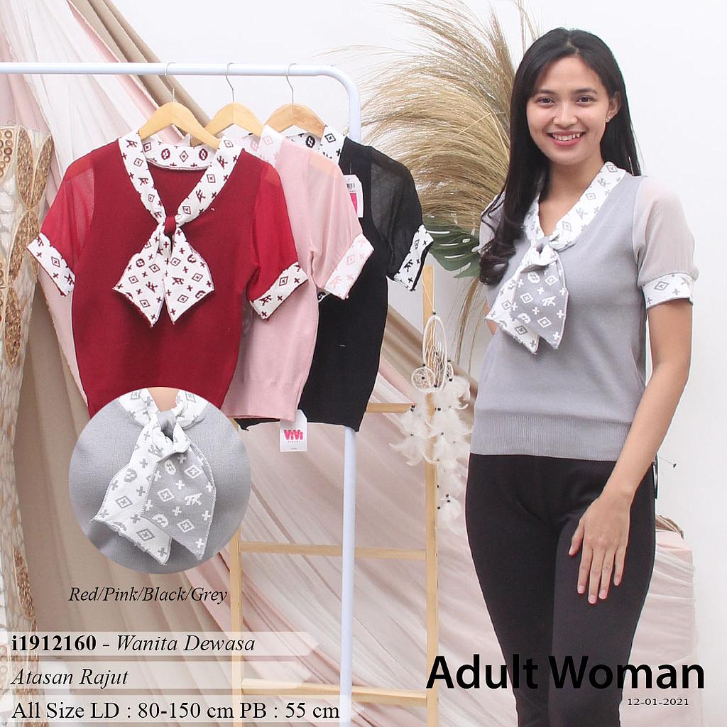 YQH-MS8039-1 Adel atasan rajut dasi polkadot