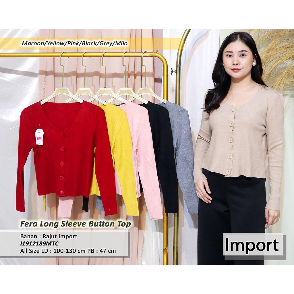 Fera long sleeve button top