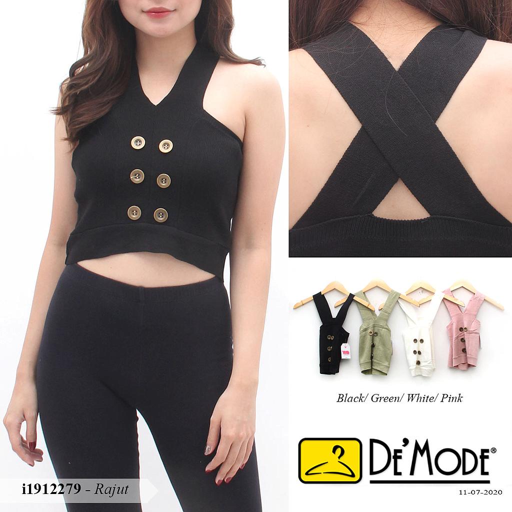 YQH-MS9510 Revina atasan rajut crop top variasi kancing
