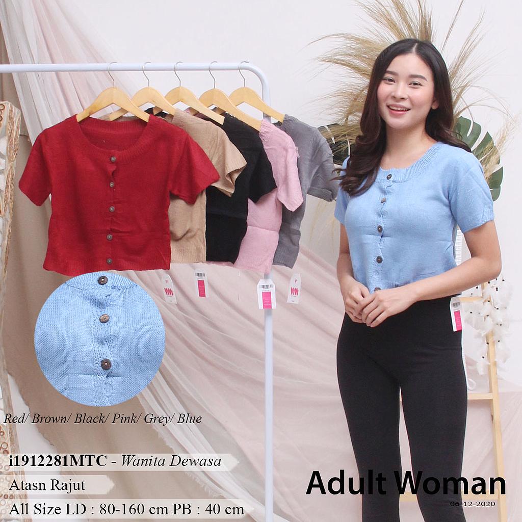 YQH-MS1609 Qiqi atasan rajut crop top variasi kancing