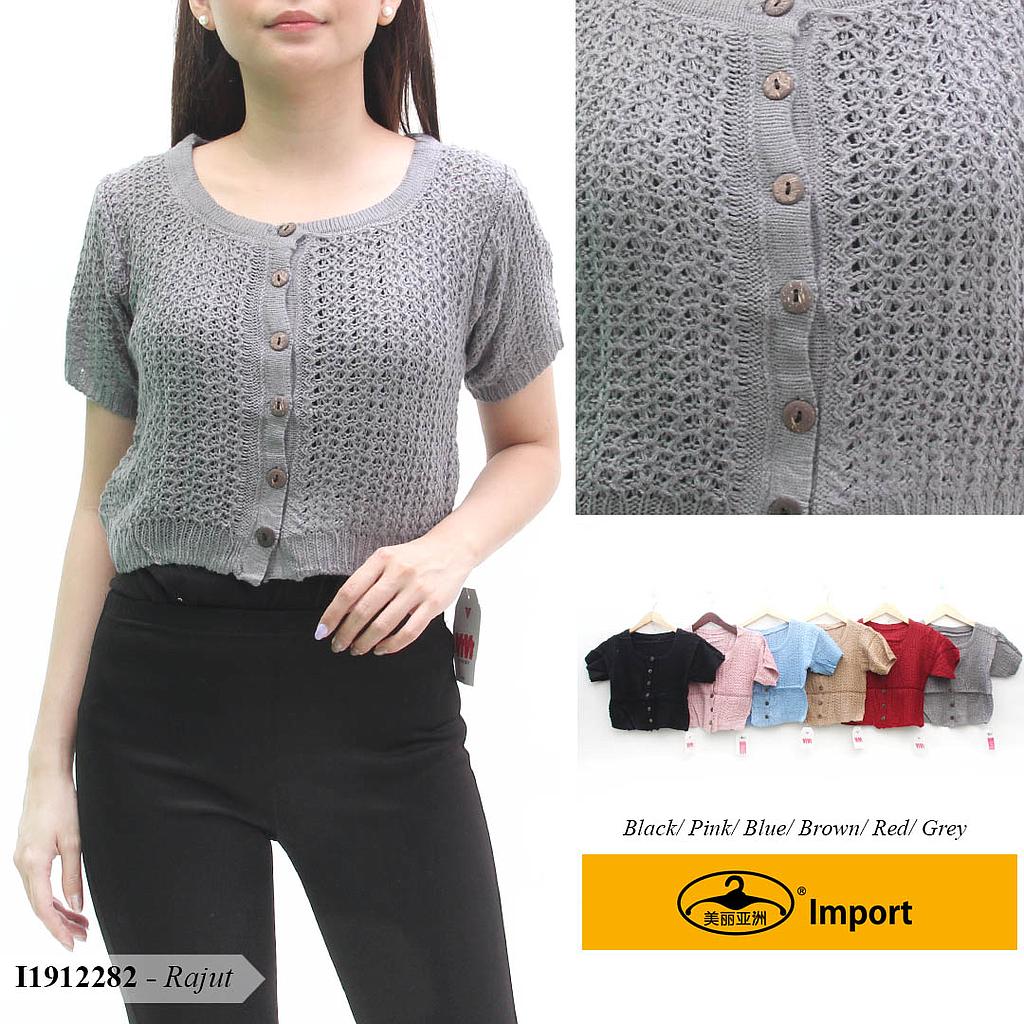 YQH-MS1610 Qisna atasan rajut crop top variasi kancing