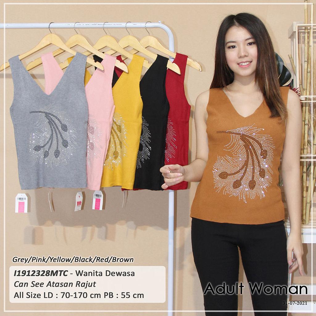 YQH-MS1305V Floral atasan rajut motek