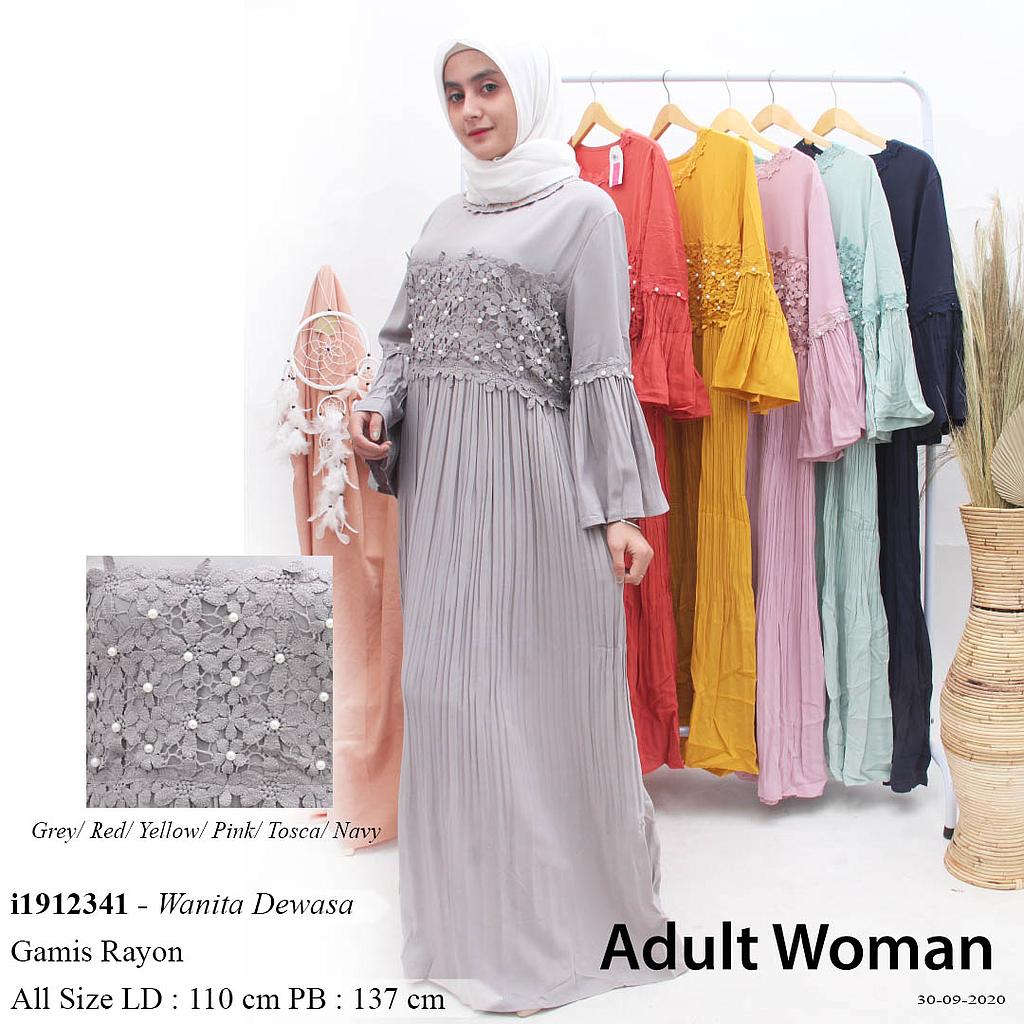 ZHW-MS089-2 Annisa dress plisket variasi renda