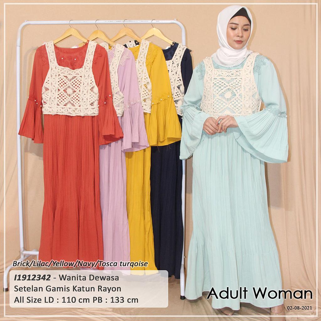 ZHW-MS186-2 Mella dress plisket variasi renda