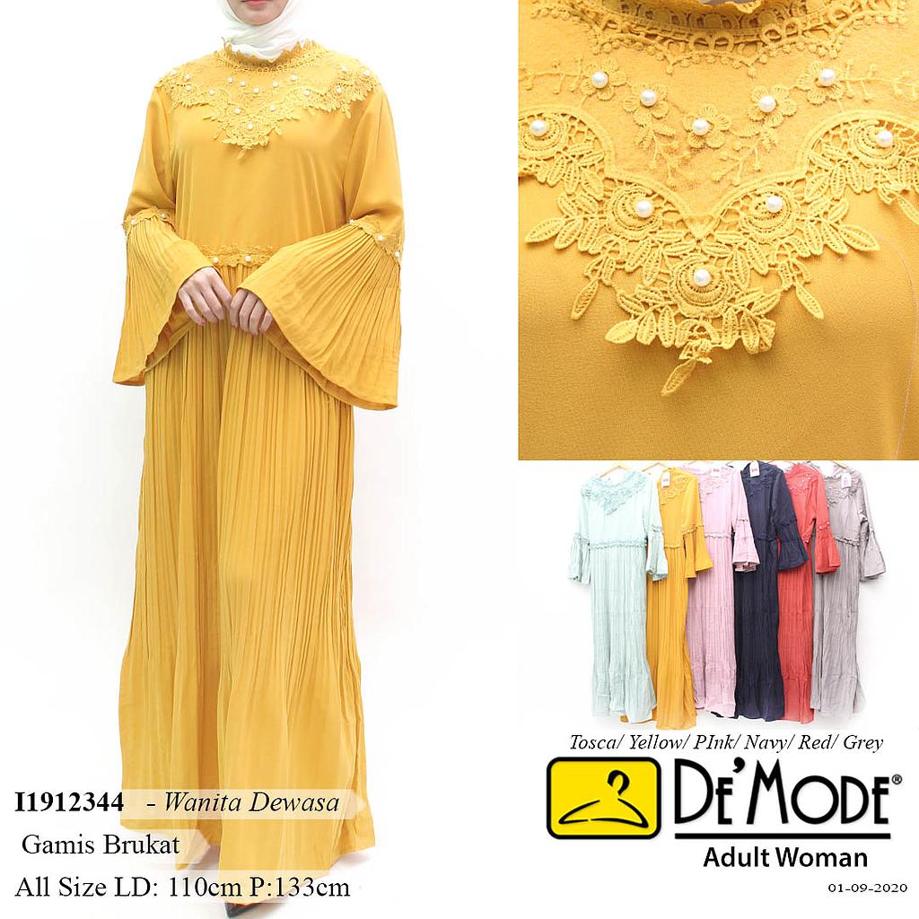 ZHW-MS190-2 Aina dress plisket variasi renda