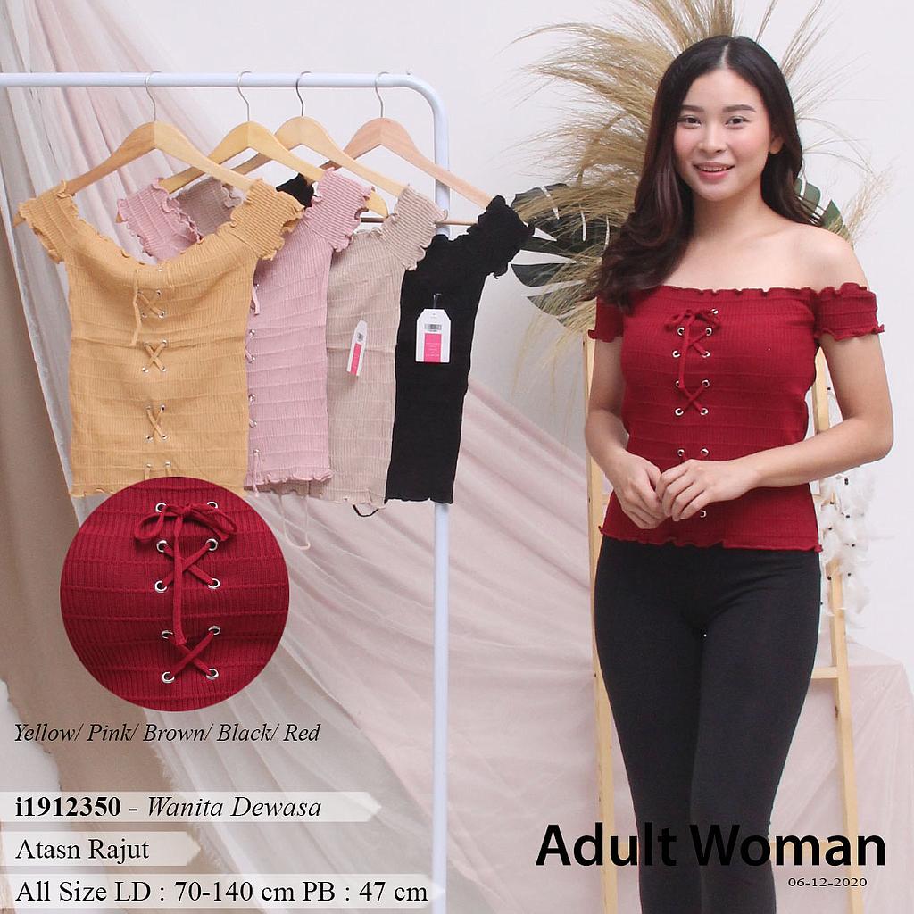 YQH-MS8155 Erika atasan rajut sabrina mata ayam